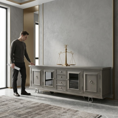 Console Armoire Lowboard Meubles Armoires Buffet Buffet Salon Buffet Bois Gris