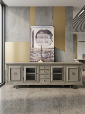 Console Armoire Lowboard Meubles Armoires Buffet Buffet Salon Buffet Bois Gris