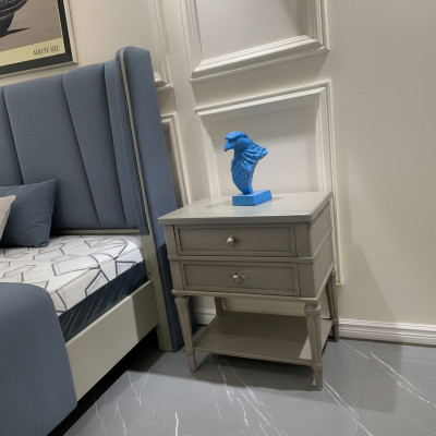 Table de chevet Tables d'appoint Design Chambre à coucher Bois Consoles Mobilier de luxe Gris