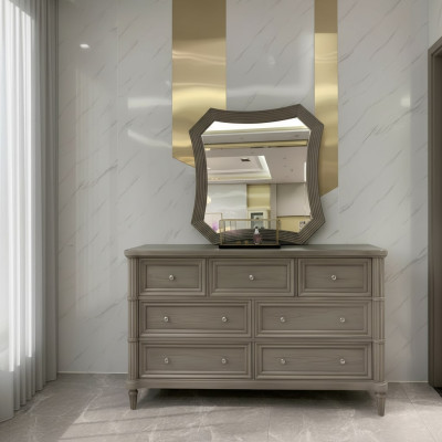 Luxueuse commode miroir Style Design Mobilier Moderne Nouvelle commode de chambre marron