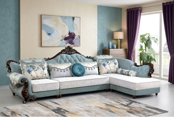 Canapé classique en tissu Chesterfield Canapé d'angle Coussin d'angle Rembourrage Canapé