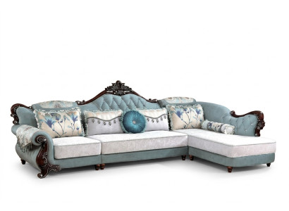 Canapé classique en tissu Chesterfield Canapé d'angle Coussin d'angle Rembourrage Canapé