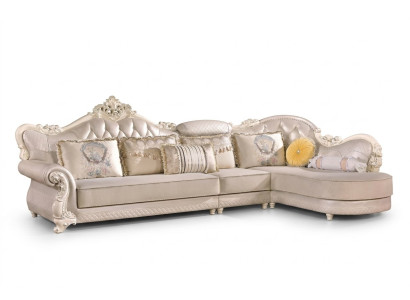 Canapé d'angle Chesterfield Sofa Canapé Tissu Rembourrage Baroque Rococo Cuir