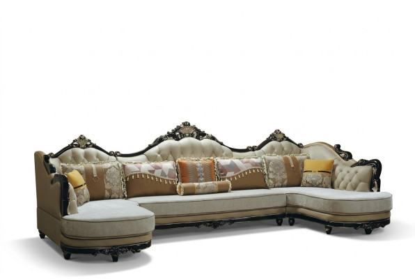 Sofas Living landscape canapé d'angle canapé rembourrage Canapé Bois Textile Canapés