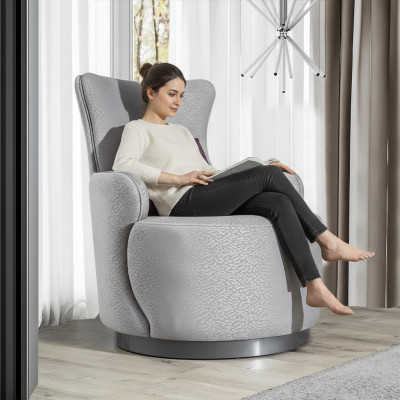 Fauteuil Club Rond Canapé Sofa Relaxant Siège Unique Revêtement Ameublement Mobilier