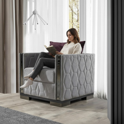 Fauteuil 1 place Mobilier Salon Canapé Sofa Relax Miroir Éléments