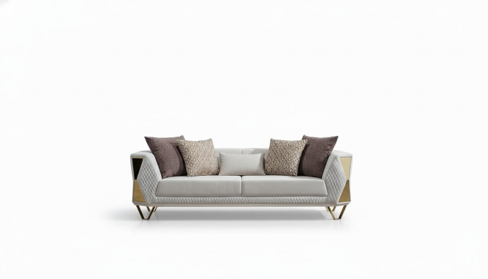 Ensemble canapé Suite 3+3+1 places Canapé Fauteuil Canapés Moderne Marron neuf