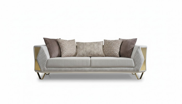 Canapé de luxe Salon Trois places Canapé Rembourrage Mobilier Tissu Ensemble de 3