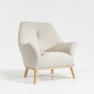 Fauteuil club relax 1 place blanc Salon Luxe Mobilier Design Textile