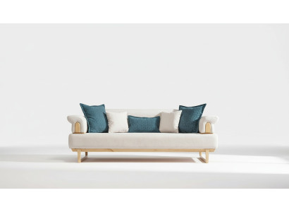 Canapé blanc luxueux trois places, canapés trois places, design de meubles design moderne.