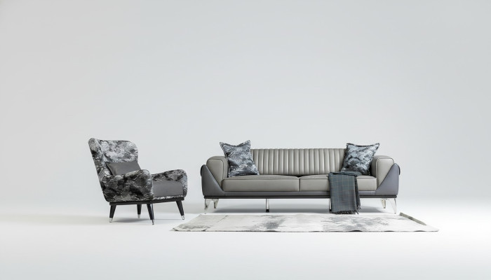 Ensemble de canapé 3+1 places Ensemble de salon Canapé Fauteuil Canapé neuf Gris