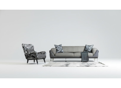 Ensemble de canapé 3+1 places Ensemble de salon Canapé Fauteuil Canapé neuf Gris