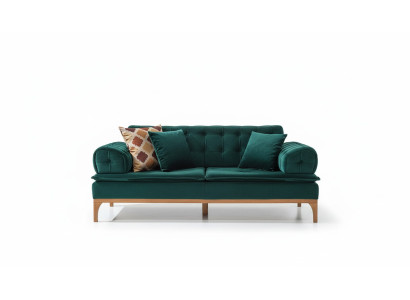 Canapé de luxe 3 places Tissu de siège canapé Design Mobilier Style Textile neuf vert.