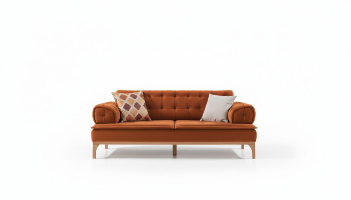 Ensemble de canapés Suite Canapés Canapé Fauteuil Trois places 3+1 places Orange