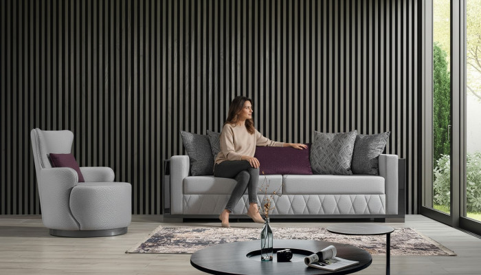 Ensemble de canapé de luxe moderne Suite de canapé Canapés Fauteuil 3 + 1 Place Design en Tissu