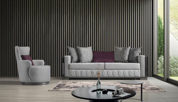 Ensemble de canapé de luxe moderne Suite de canapé Canapés Fauteuil 3 + 1 Place Design en Tissu