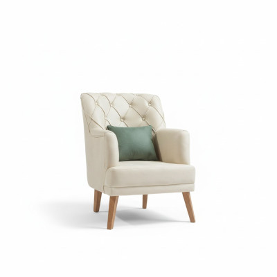 Salon Fauteuil Mobilier Moderne Tissu Lounge Textile Imitation cuir beige