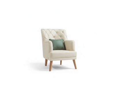 Salon Fauteuil Mobilier Moderne Tissu Lounge Textile Imitation cuir beige