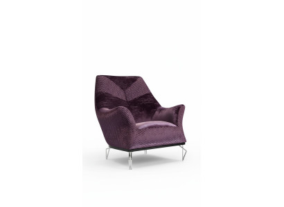 Fauteuil 1 place Revêtement de siège Fauteuil Design Tissu Moderne Violet