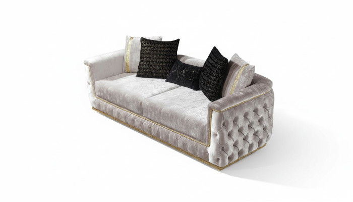 Troisième canapé de luxe trois places Canapés 3 places Design de siège Canapé Mobilier neuf Beige