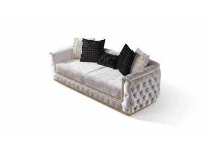 Troisième canapé de luxe trois places Canapés 3 places Design de siège Canapé Mobilier neuf Beige