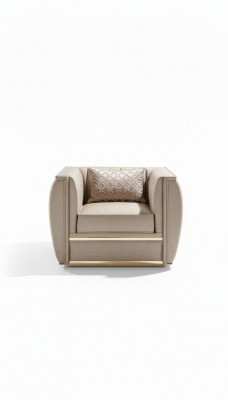 Fauteuil design Salon Rembourrage Bois Moderne Luxe Nouvelle Couleur beige