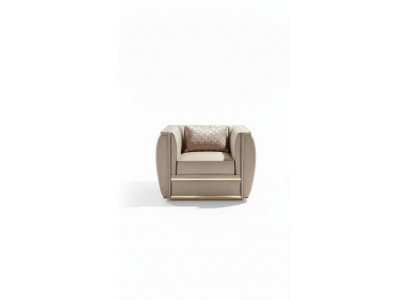 Fauteuil design Salon Rembourrage Bois Moderne Luxe Nouvelle Couleur beige