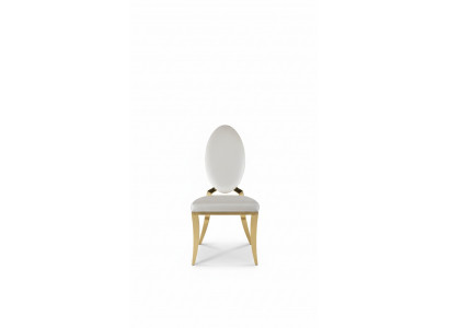 Salle à manger Chaise Blanc Luxe Métal avec Chaises en Textile Style Moderne Fauteuil