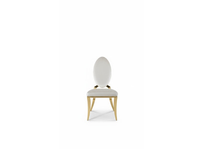 Salle à manger Chaise Blanc Luxe Métal avec Chaises en Textile Style Moderne Fauteuil