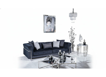 Luxussofa 3-Sitzer Sofas Textilsofa Designmöbel Dreisitzer Schwarz