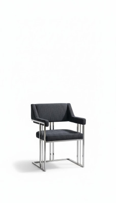 Chaise de salle à manger de luxe en métal avec chaises en textile style moderne fauteuil