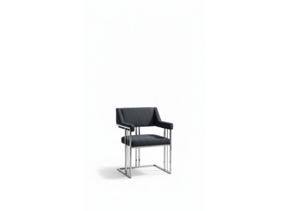 Chaise de salle à manger de luxe en métal avec chaises en textile style moderne fauteuil