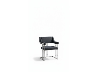 Chaise de salle à manger de luxe en métal avec chaises en textile style moderne fauteuil
