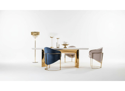 Chaise de salle à manger Chaise de luxe en métal avec textile nouvelles chaises Style Moderne