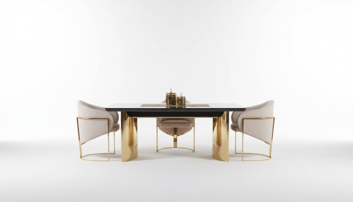 Salle à manger Table Table à manger 4x Chaise Suite Tables Chaises Buffet Ensemble