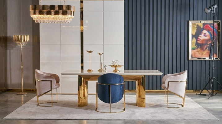 Salle à manger Ensemble Table + 4x Chaises Ensemble de chaises de salle à manger Groupe de table 5pcs