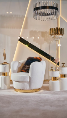 Fauteuil Design Salon Rembourrage Bois Tissu Rembourrage Moderne Luxe