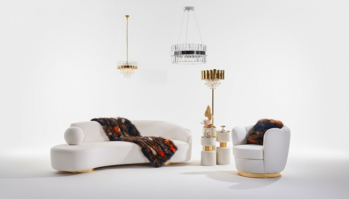 Canapé de luxe Ensemble de canapé blanc Fauteuil 3+1 places Canapés en tissu de design