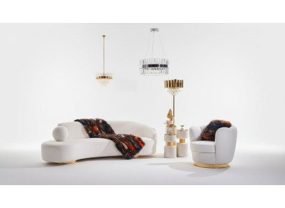 Canapé de luxe Ensemble de canapé blanc Fauteuil 3+1 places Canapés en tissu de design
