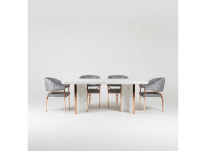 Table à manger Suite Groupe Salle à manger Table Chaise Ensemble 4x Chaise 5 pièces nouveau