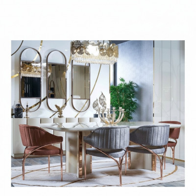 Chaises Chaise Rembourrage Moderne Ensemble Design Lampe Bois Textile Métal