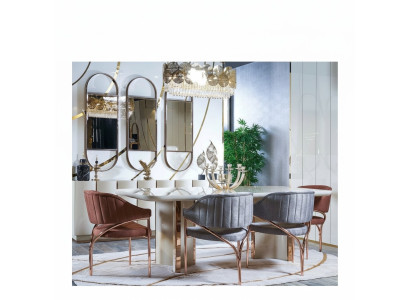 Chaises Chaise Rembourrage Moderne Ensemble Design Lampe Bois Textile Métal