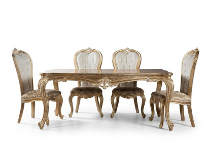 Salle à manger Table à manger Chaise Groupe Suite Ensemble Bois Table Tables Baroque Ensembles 5 pièces