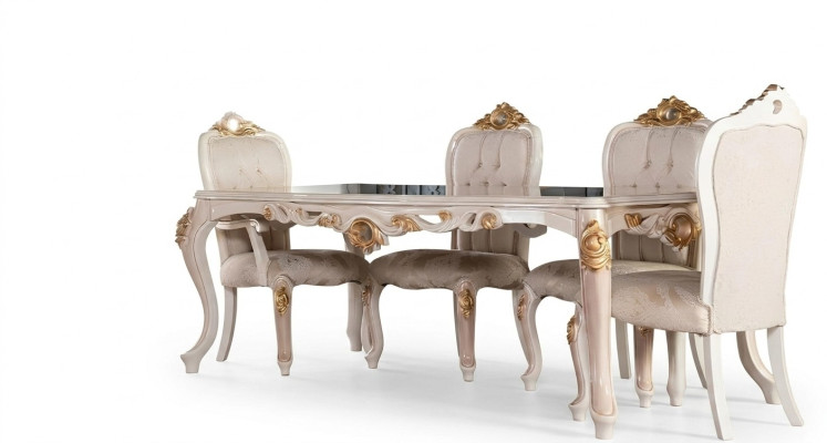 Salle à manger Table à manger Chaise Suite de luxe Chaise de salle à manger Table Tables Bois Groupe