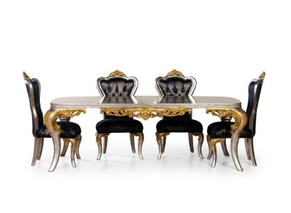Salle à manger Table à manger 4x Ensemble de chaises en bois Tables de tables Chaises ensembles de chaises
