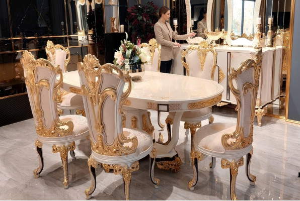 Groupe Ensemble 6 Chaise Chaise de salle à manger Chaises Bois Luxe Ensemble de salle à manger Suite Meubles