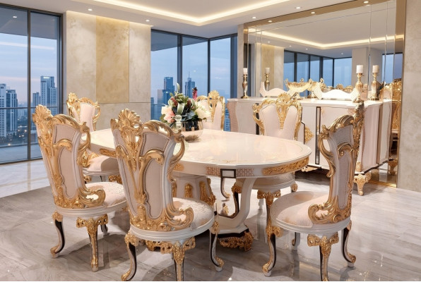 Groupe Ensemble 6 Chaise Chaise de salle à manger Chaises Bois Luxe Ensemble de salle à manger Suite Meubles