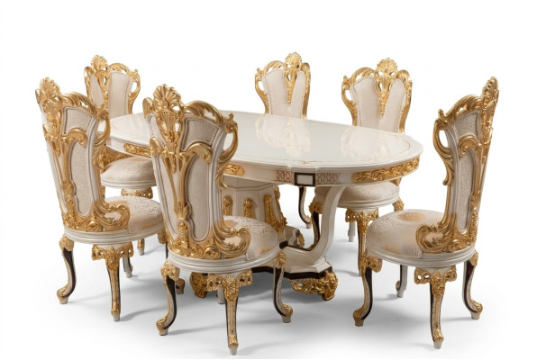 Groupe Ensemble 6 Chaise Chaise de salle à manger Chaises Bois Luxe Ensemble de salle à manger Suite Meubles