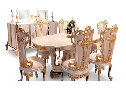 Table de salle à manger de luxe Table à manger Table à manger en bois Salle à manger Tables Baroque Meubles de salle à manger neufs