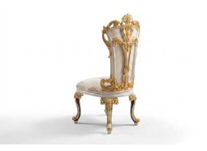 Chaise de salle à manger Chaise Chaises Bois Luxe Salle à manger Tissu Style Baroque Rococo